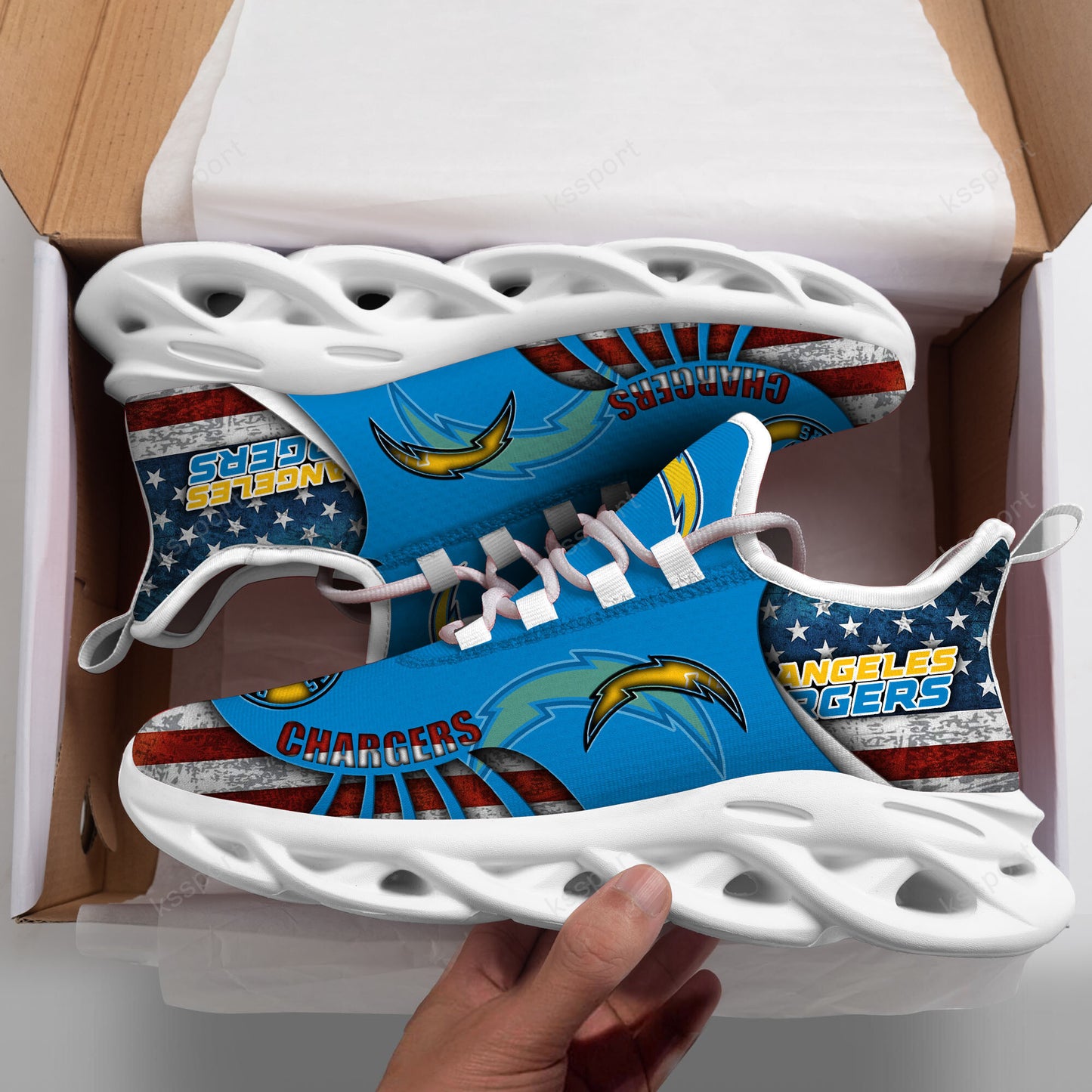 Los Angeles Chargers Yezy Running Sneakers BG820
