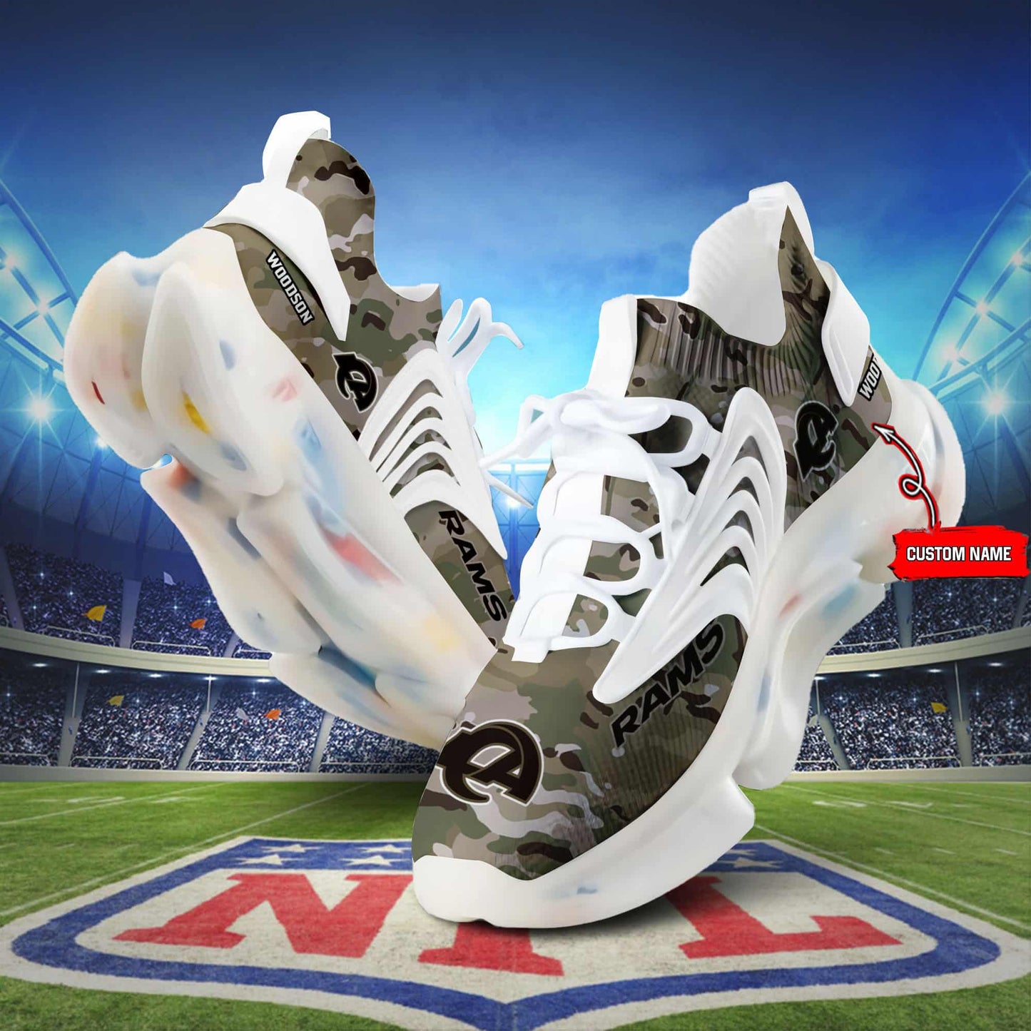Los Angeles Rams F68 Sport Camo Shoes S06