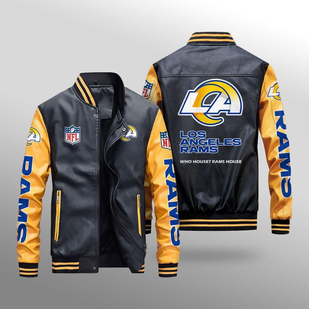 Los Angeles Rams Leather Bomber Jacket BG27