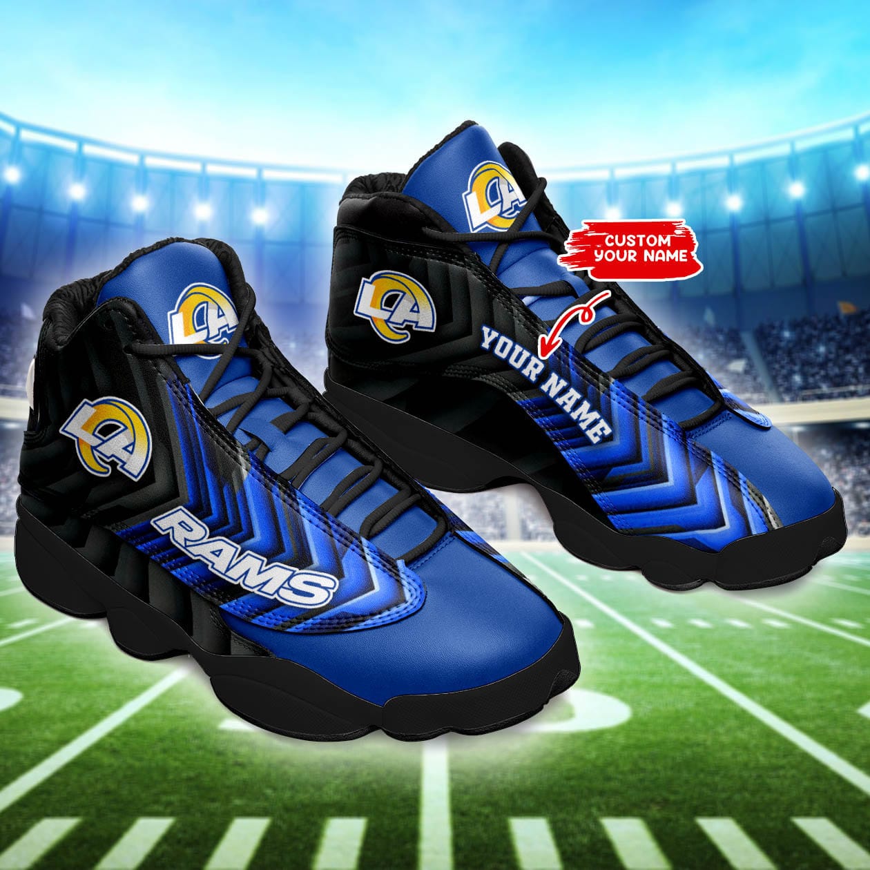 Los Angeles Rams Personalized AJD13 Sneakers BG180