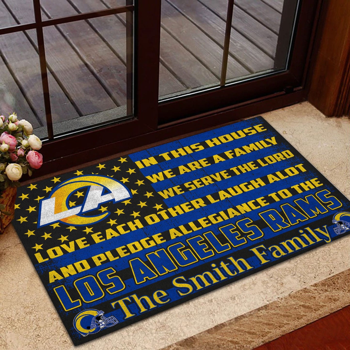 Los Angeles Rams Personalized Doormat BG302