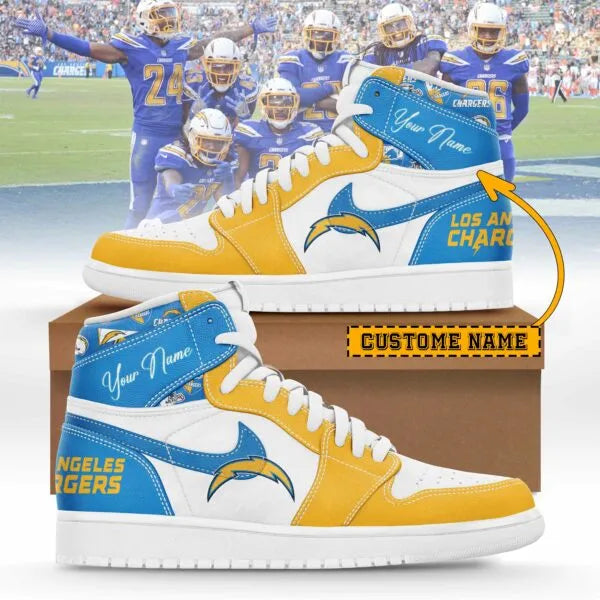 Los Angeles Chargers Limited Edition High AJ1 Shoes with Custom Name AZBTAJ1SEW000018