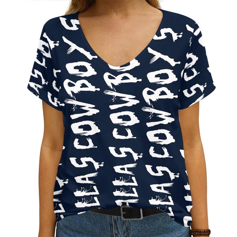 Dallas Cowboys V-neck Women T-shirt AGCWTS611