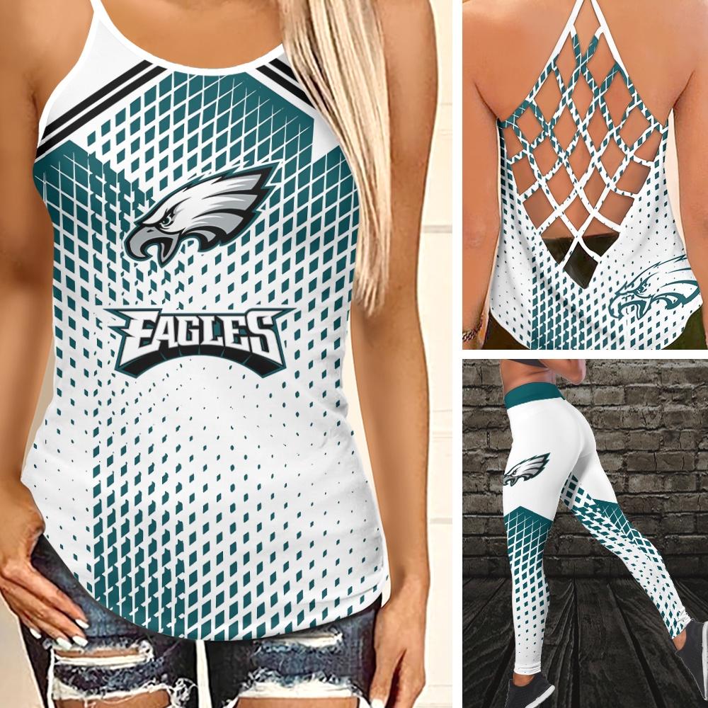 Philadelphia Eagles Leggings And Criss Cross Tank Top BGCCTANK155