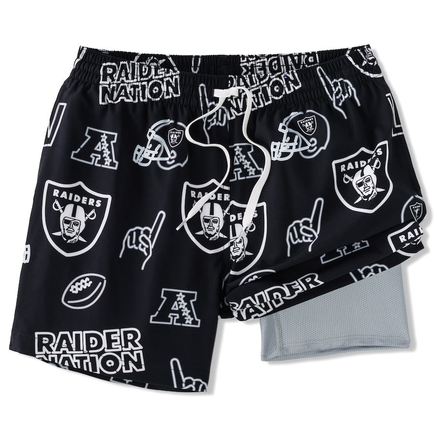 Las Vegas Raiders New Trending Men Double Layer Casual Shorts AZHADLCS000033