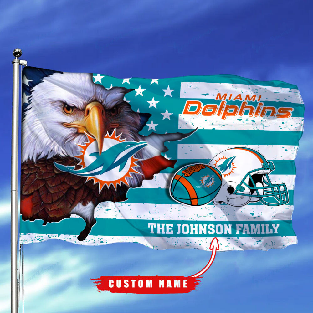 Miami Dolphins-Flag-Custom Name