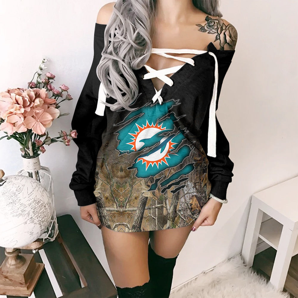 Miami Dolphins Lace-Up Sweatshirt BG13
