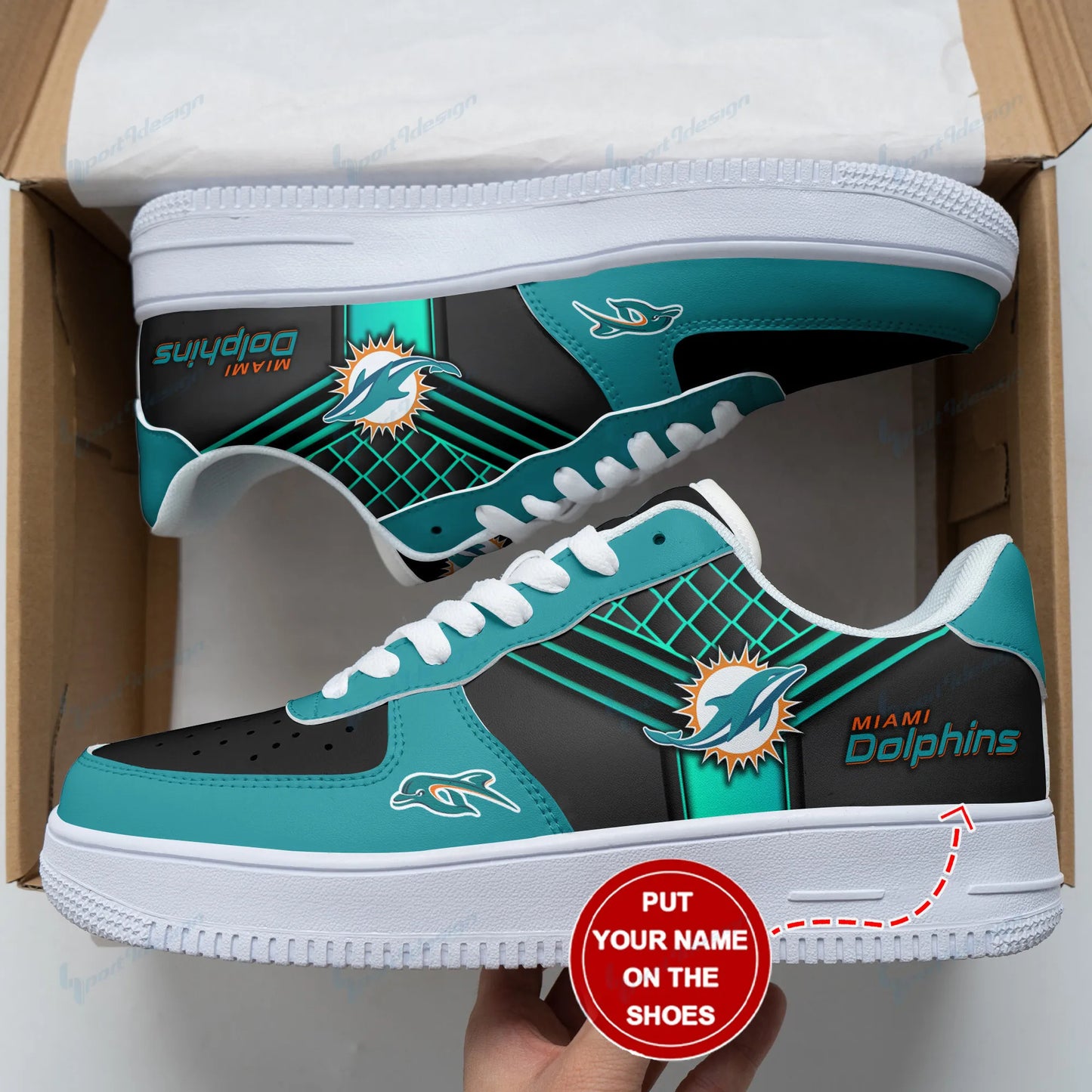 Miami Dolphins Personalized AF1 Shoes BG117