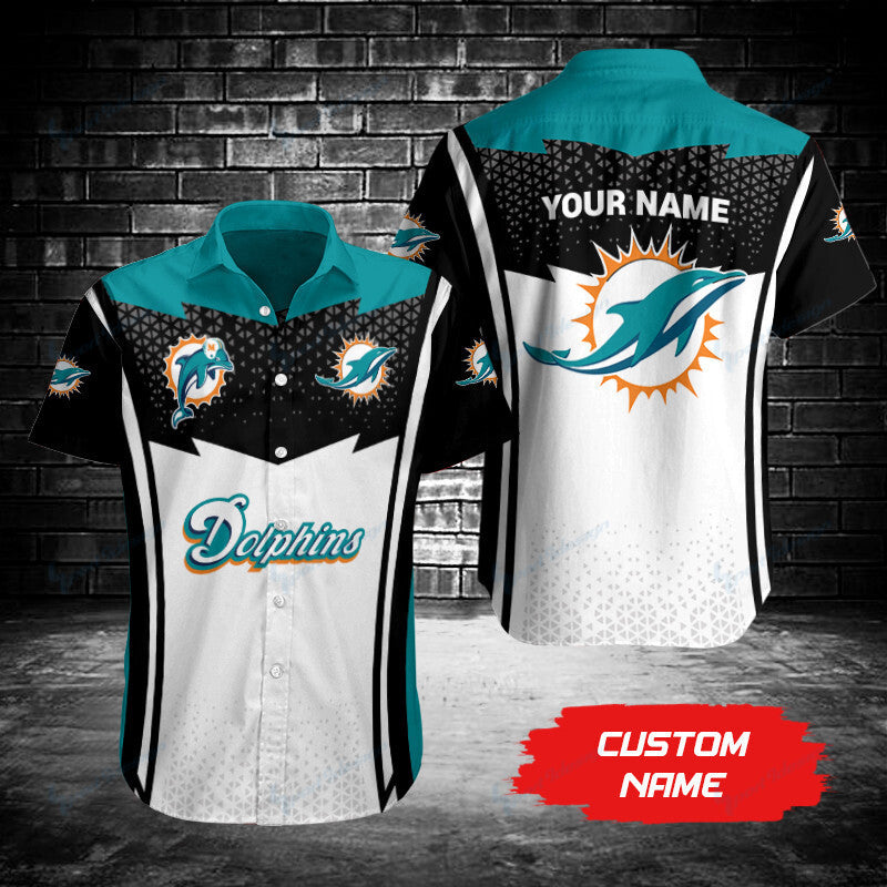 Miami Dolphins Personalized Button Shirt BG995