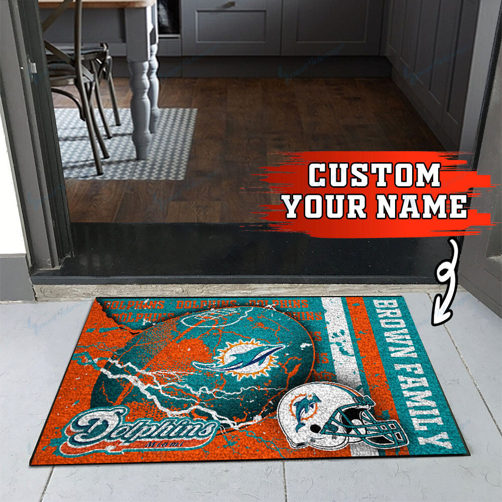 Miami Dolphins Personalized Doormat BG19