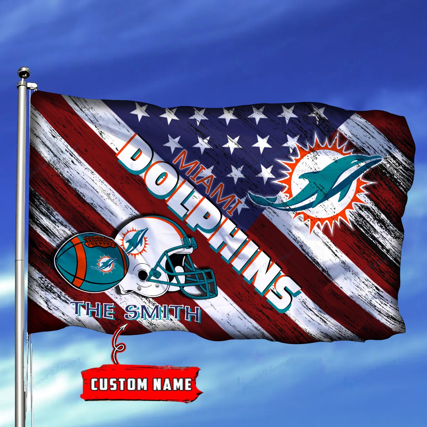 Miami Dolphins Personalized Flag 151