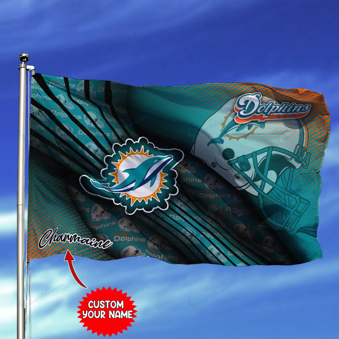 Miami Dolphins Personalized Flag 224