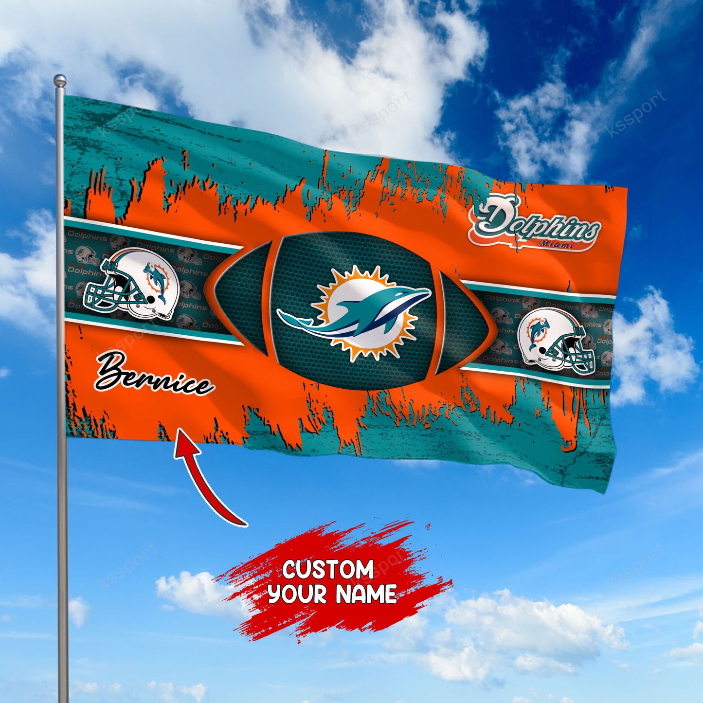 Miami Dolphins Personalized Flag 392