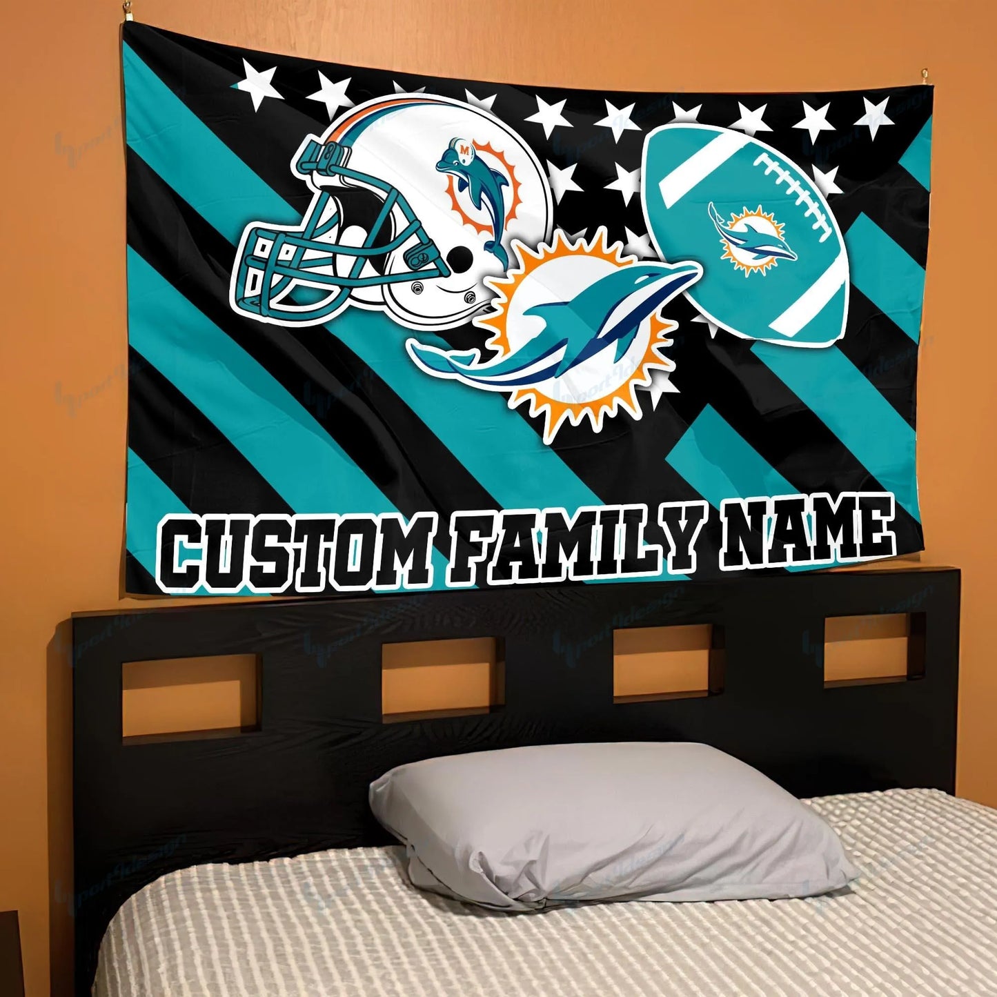 Miami Dolphins Personalized Flag 82