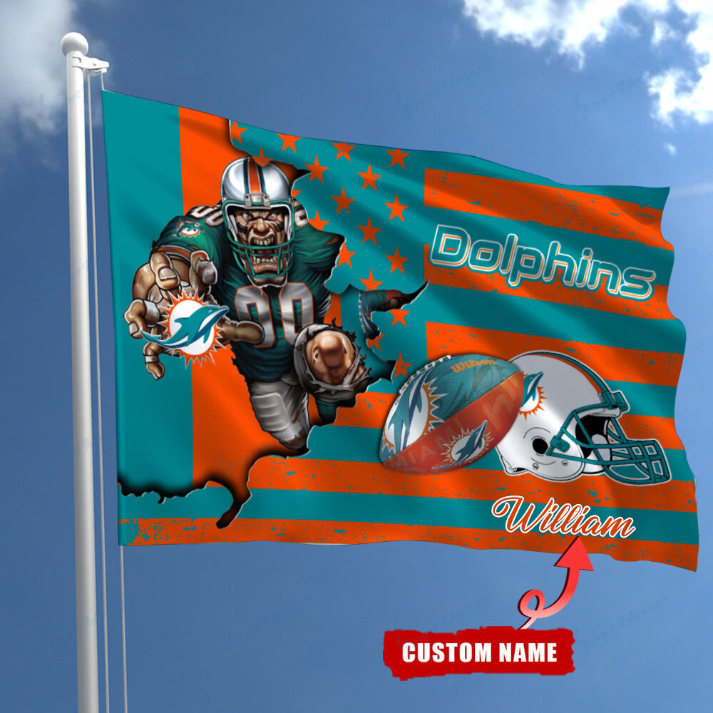 Miami Dolphins Personalized Flag 96