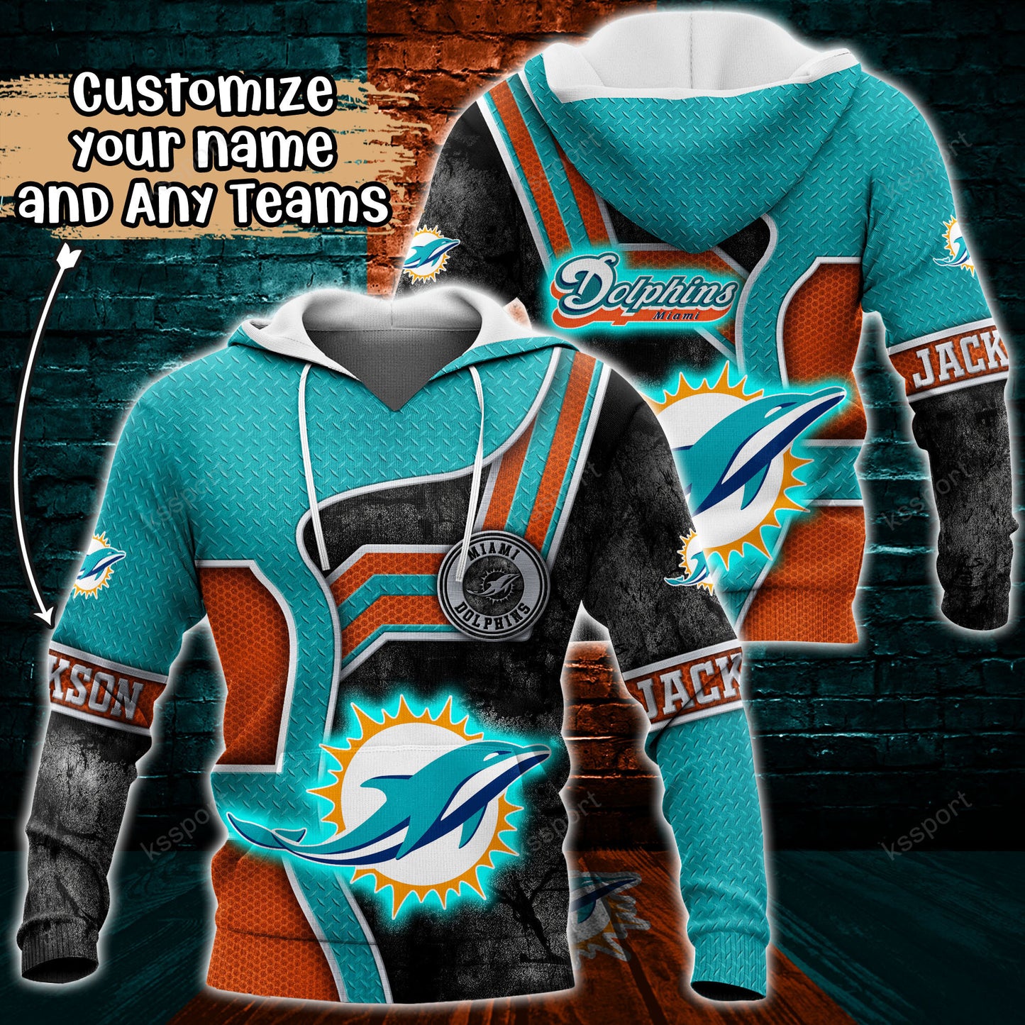 Miami Dolphins Personalized Hoodie BG903
