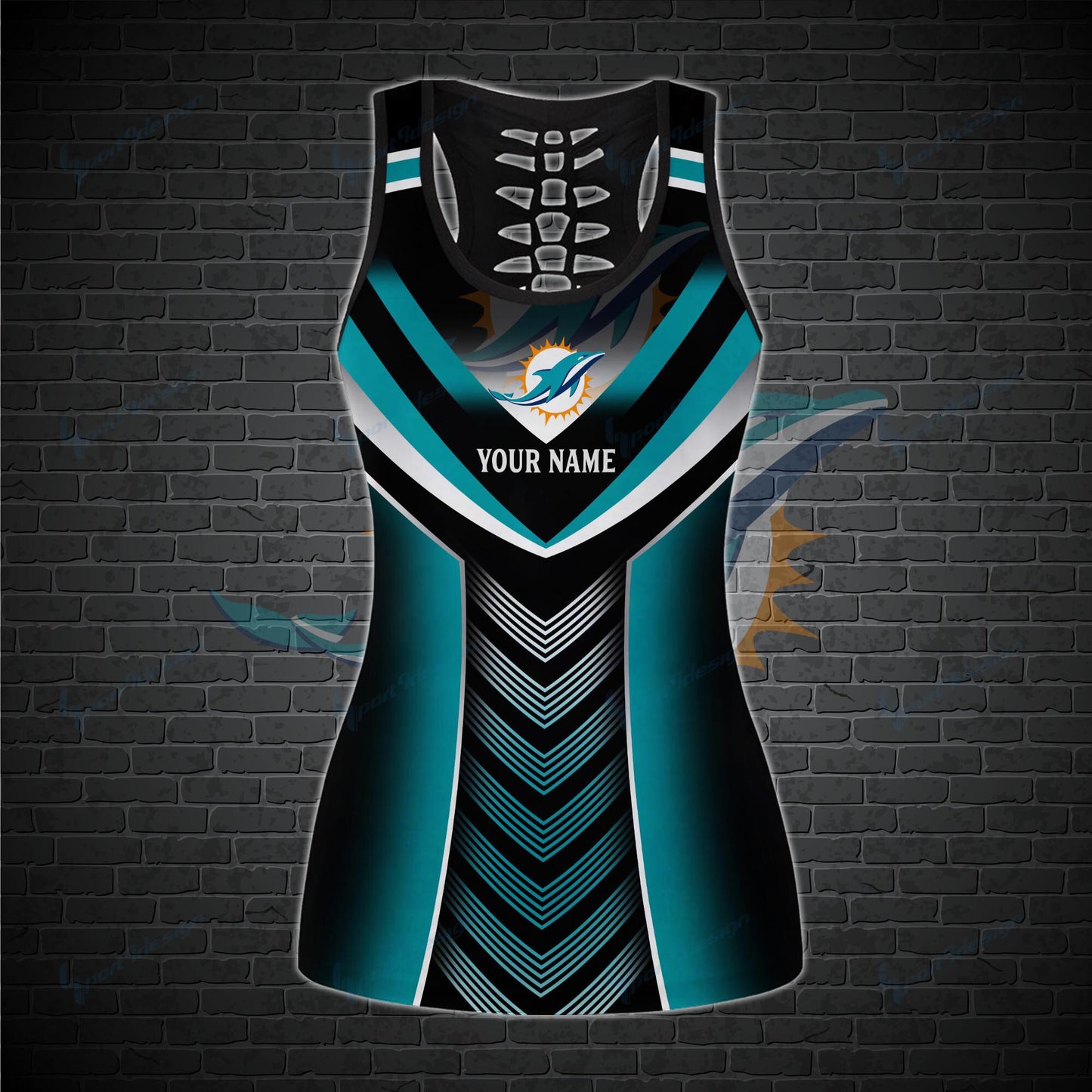 Miami Dolphins Personalized Leggings And Tank Top BG19