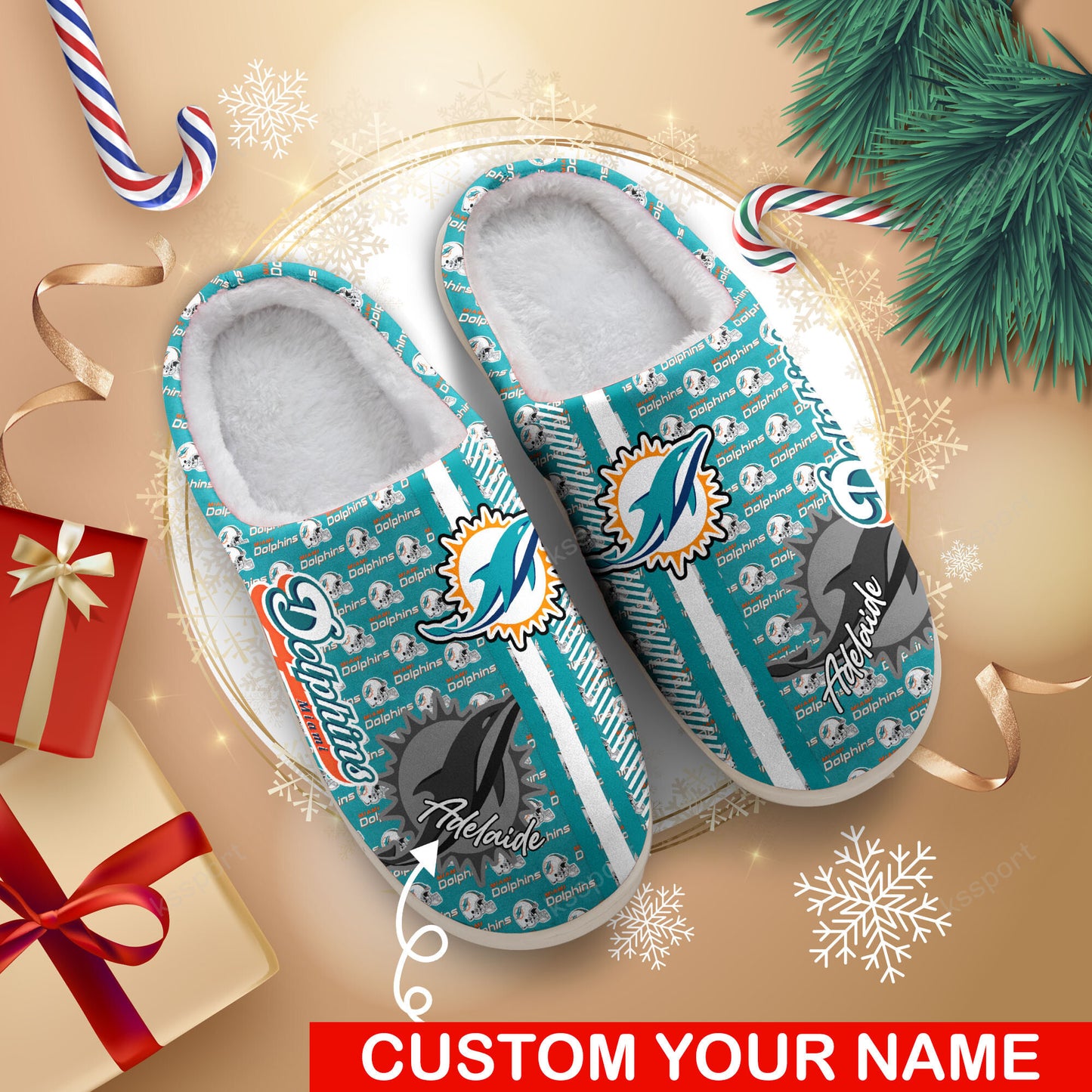 Miami Dolphins Personalized Slipper BG76