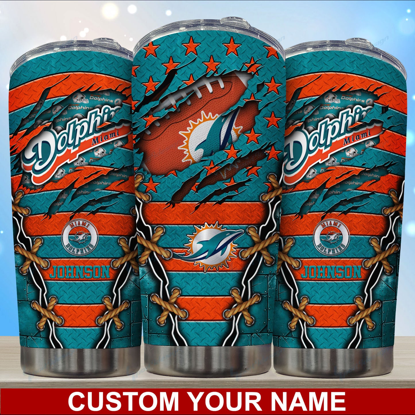Miami Dolphins Personalized Tumbler BG18