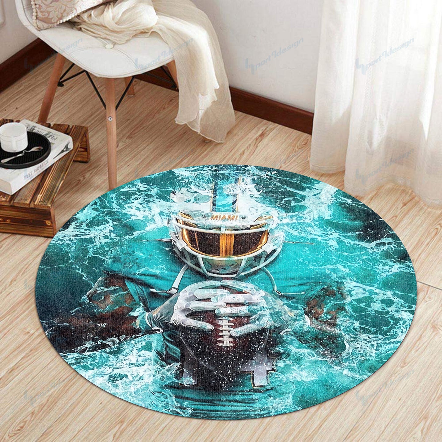 Miami Dolphins Round Rug 116