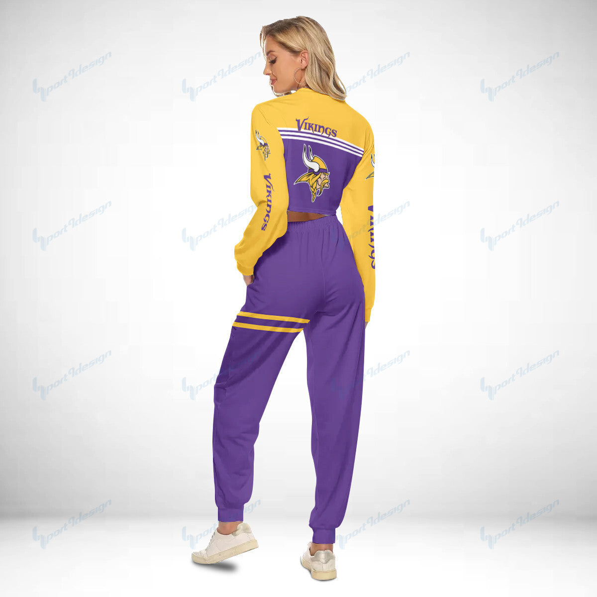 Minnesota Vikings Crop Sweatshirt Suit 8