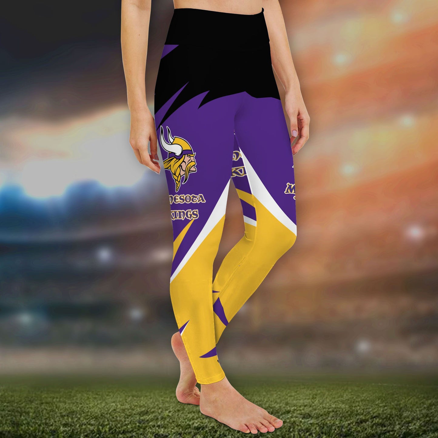 Minnesota Vikings Leggings And Criss Cross Tank Top BG92