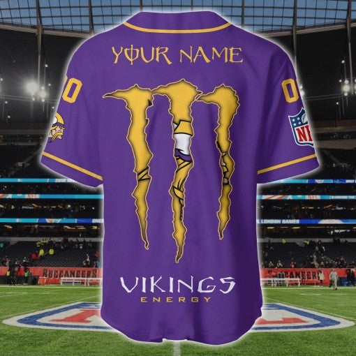 Minnesota Vikings Personalized Baseball Jersey BG181