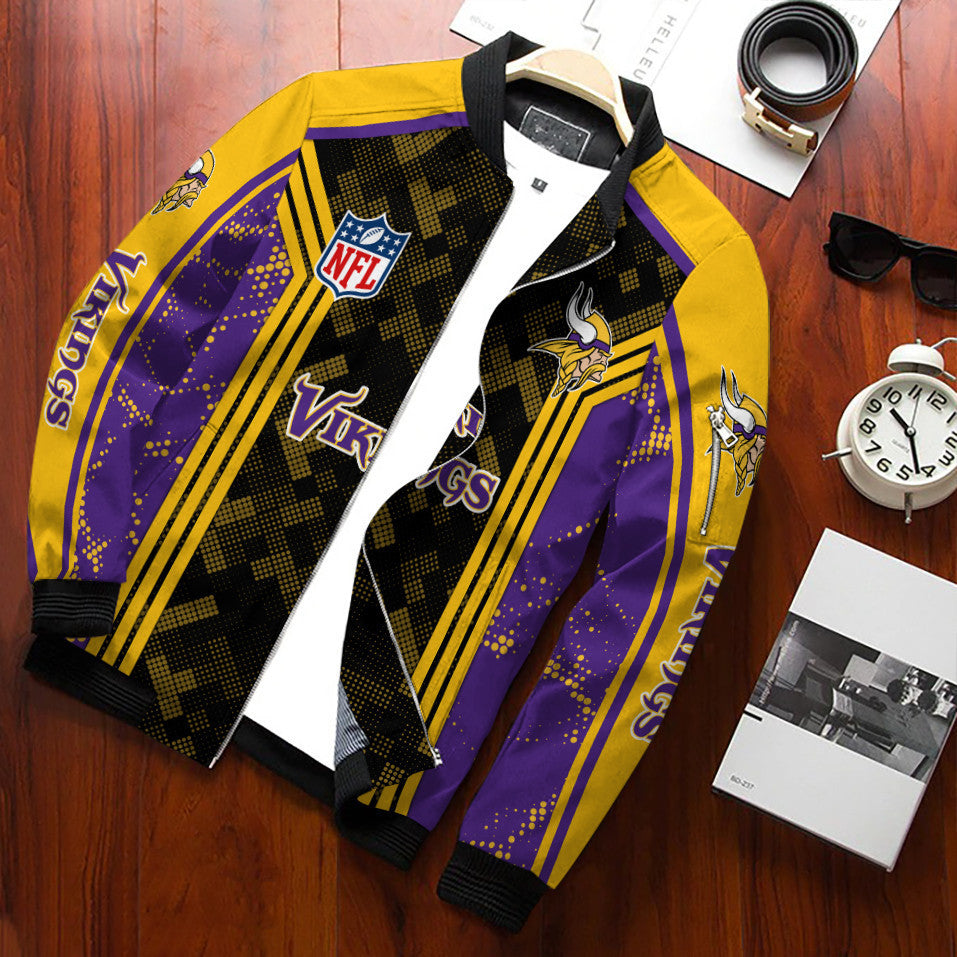 Minnesota Vikings Personalized Bomber Jacket BG606