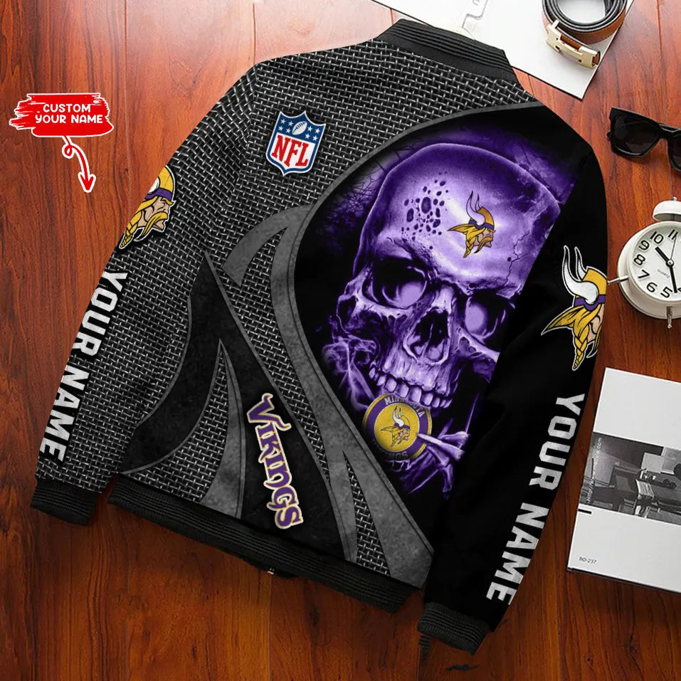 Minnesota Vikings Personalized Bomber Jacket BG619