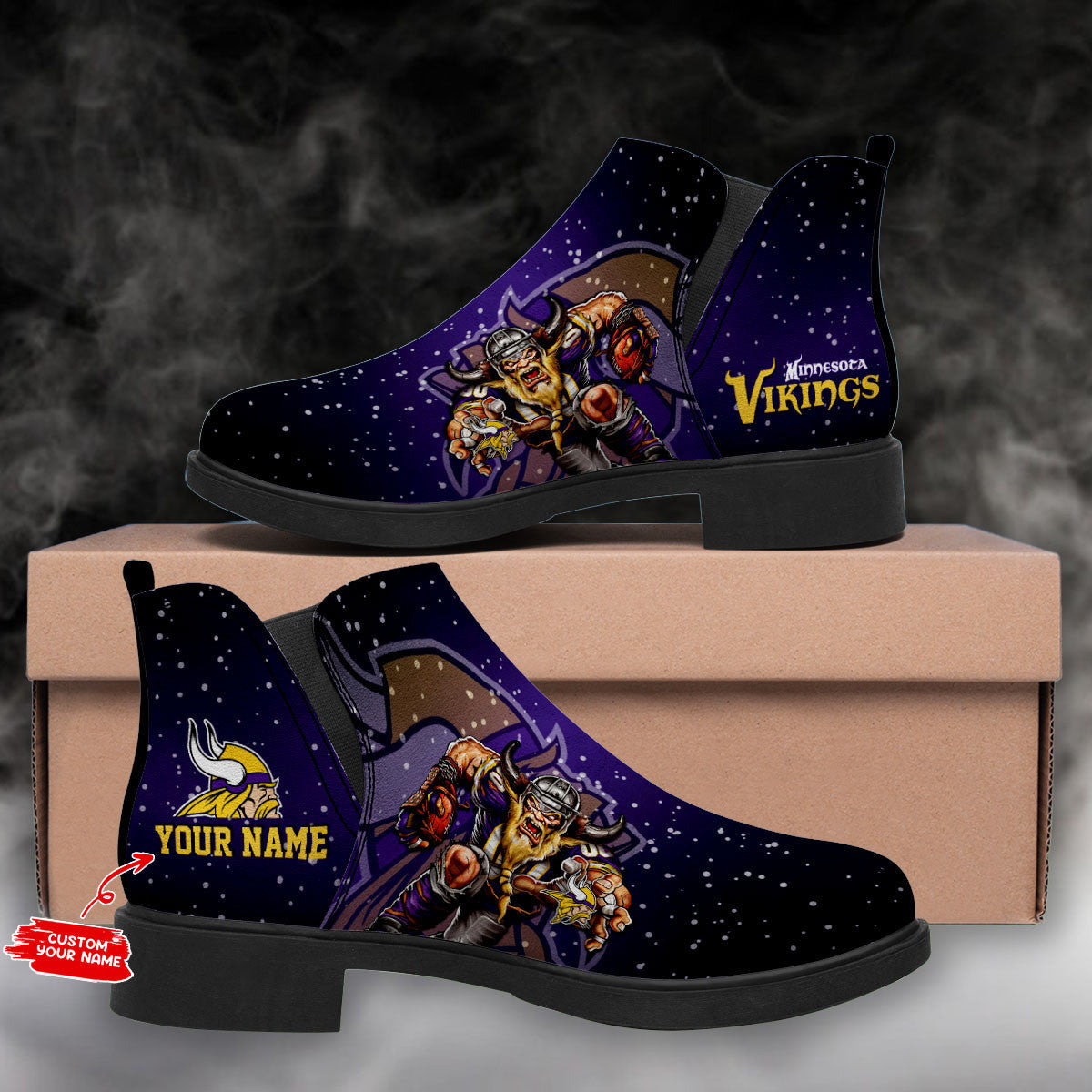 Minnesota Vikings Personalized Comfort & Fashion Short Boots BG49