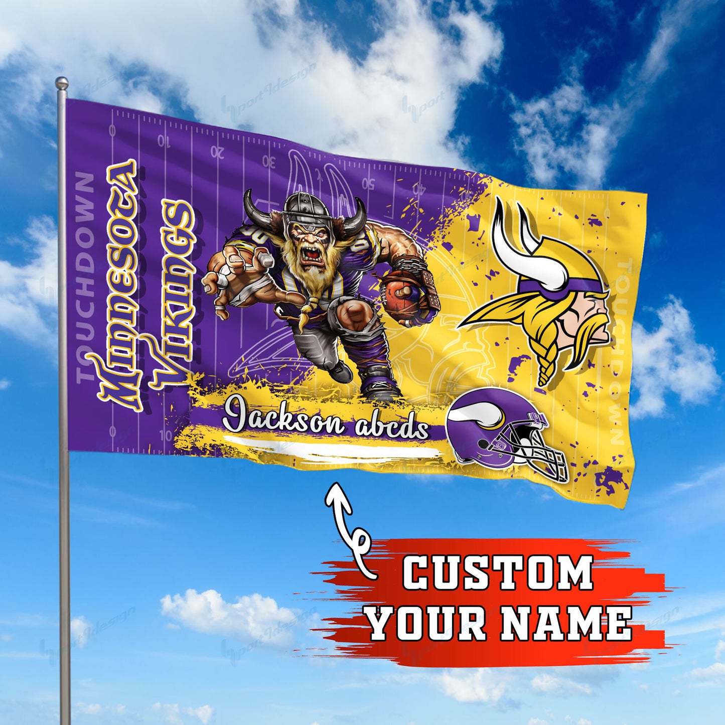 Minnesota Vikings Personalized Flag 256