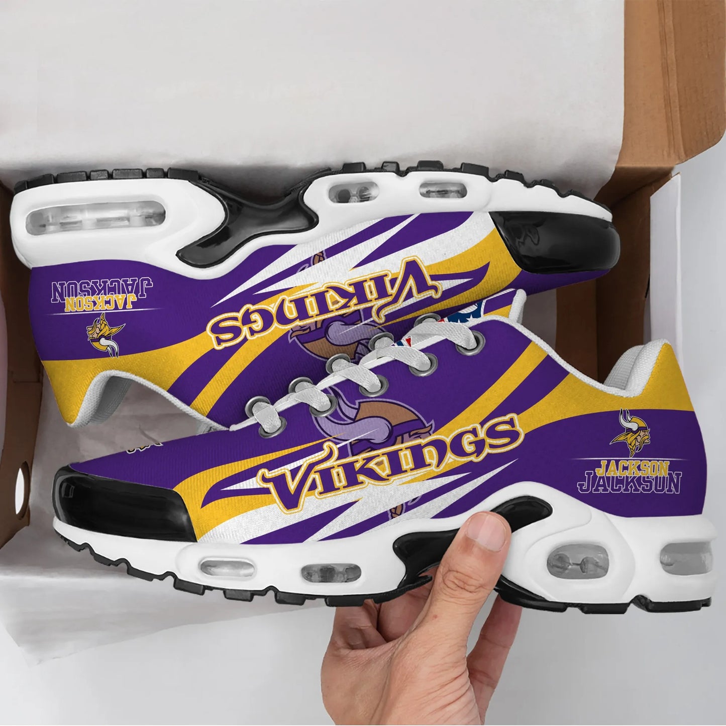 Minnesota Vikings Personalized Plus T-N Youth Sneakers BG100