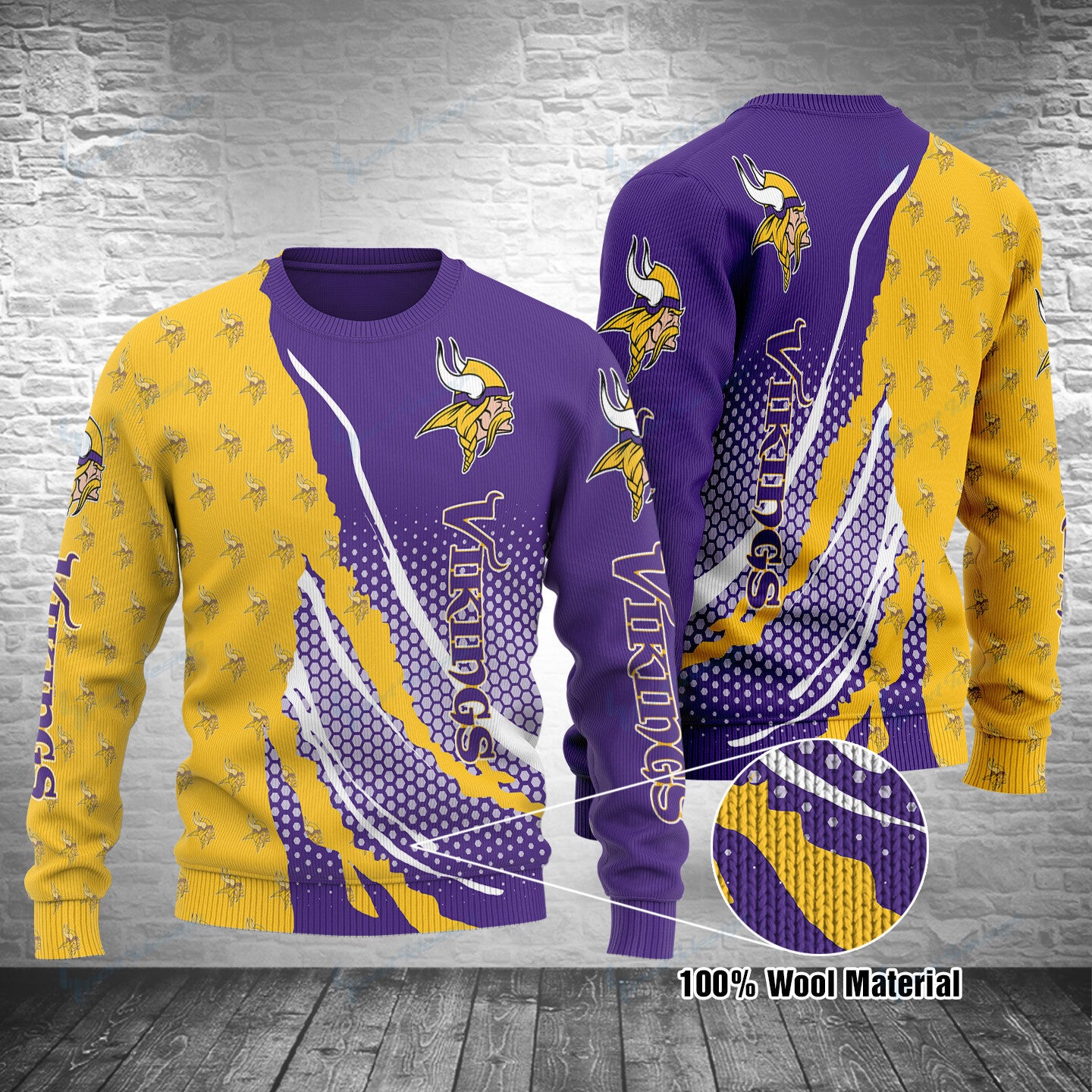 Minnesota Vikings Woolen Sweater BG04