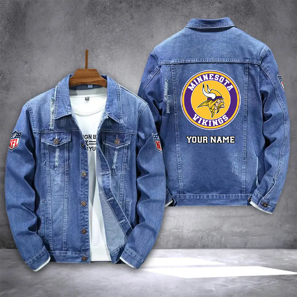 Minnesota Vikings Denim Jacket AZICOTADJ000090