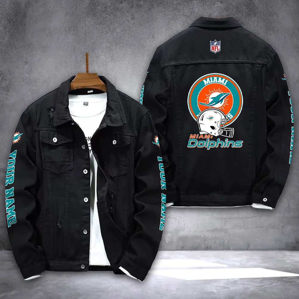 Miami Dolphins Denim Jacket AZICOTADJ000039