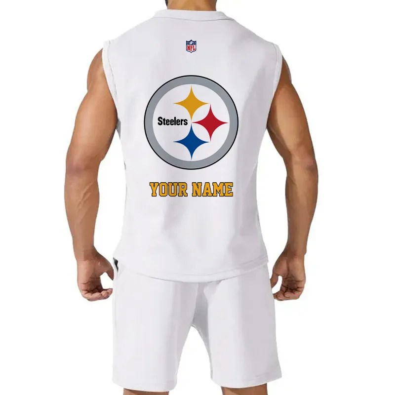 Pittsburgh Steelers Combo Men Jersey Tank Top and Shorts AZICOTATTMS00001