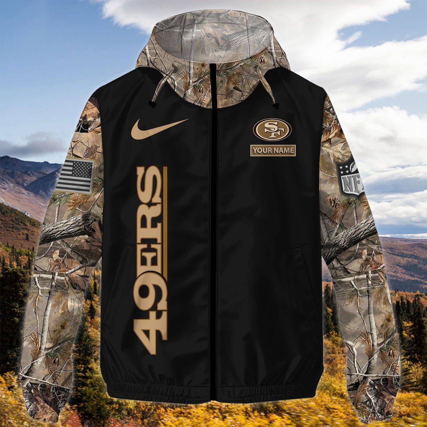San Francisco 49ers Personalized Hunting Outdoor Jacket AZBTOJ000108
