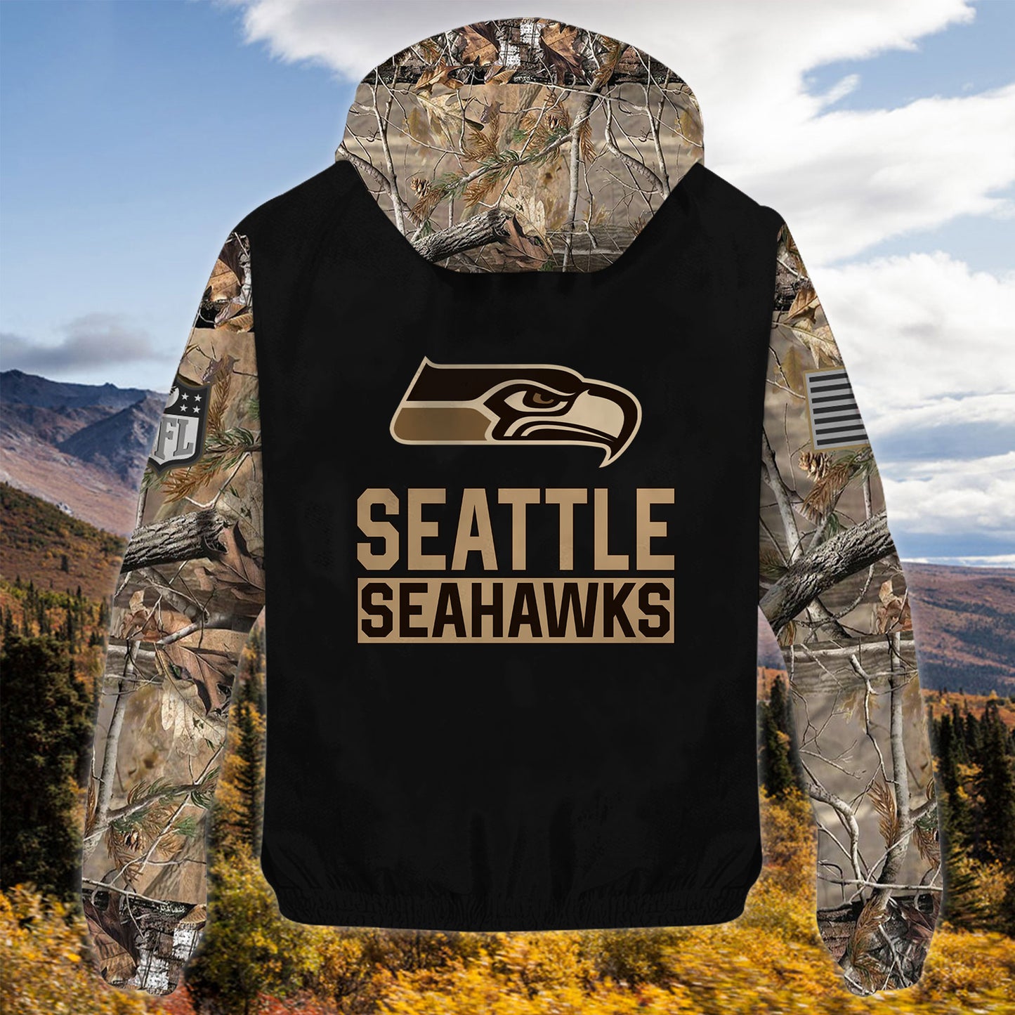 Seattle Seahawks Personalized Hunting Outdoor Jacket AZBTOJ000109