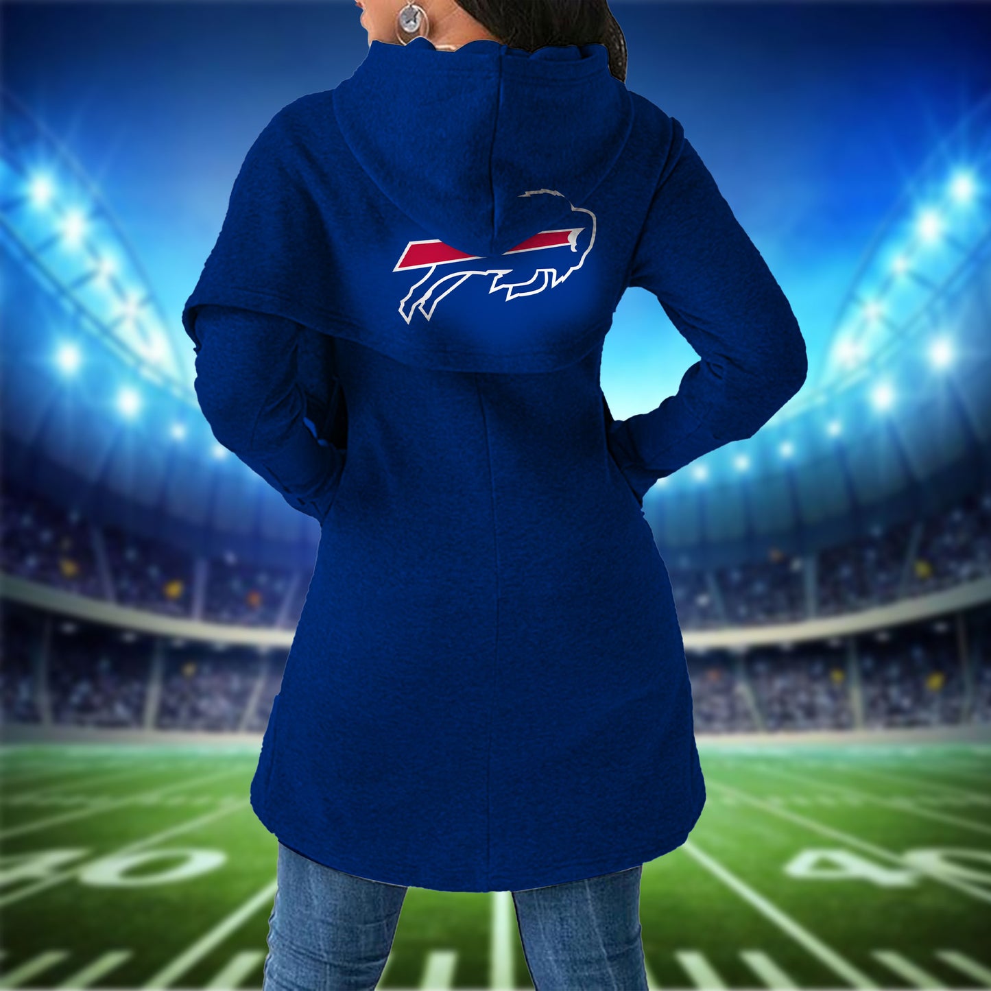Buffalo Bills Mickey Limited Edition Women Irregular Hoodie AZBTWMHD000015
