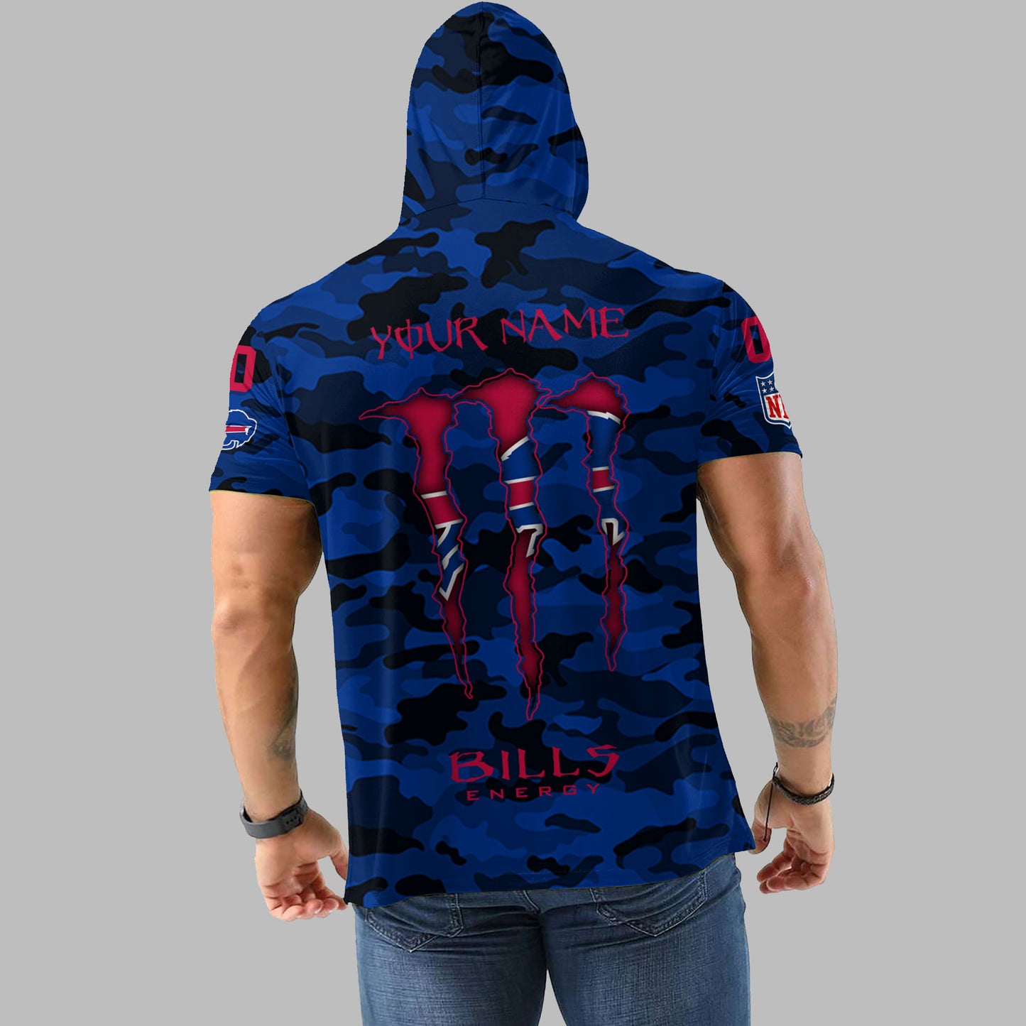 Buffalo Bills Personalized Camo Short Sleeve Hoodie AZBTSSHD000068