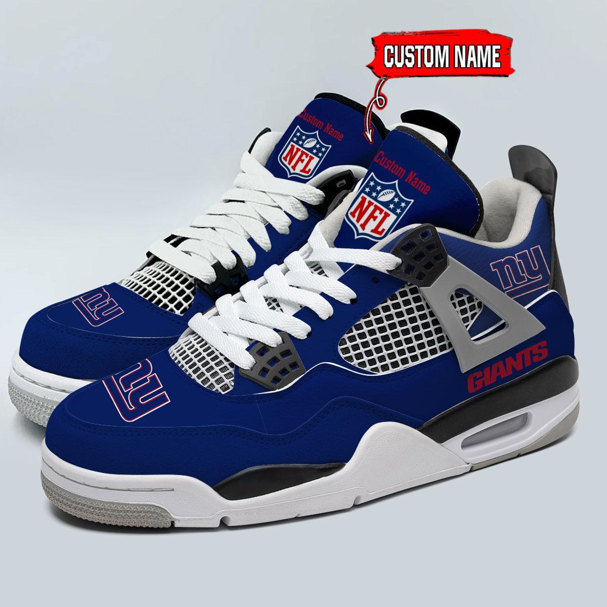 New York Giants Personalized AJ4 Sneaker BG333