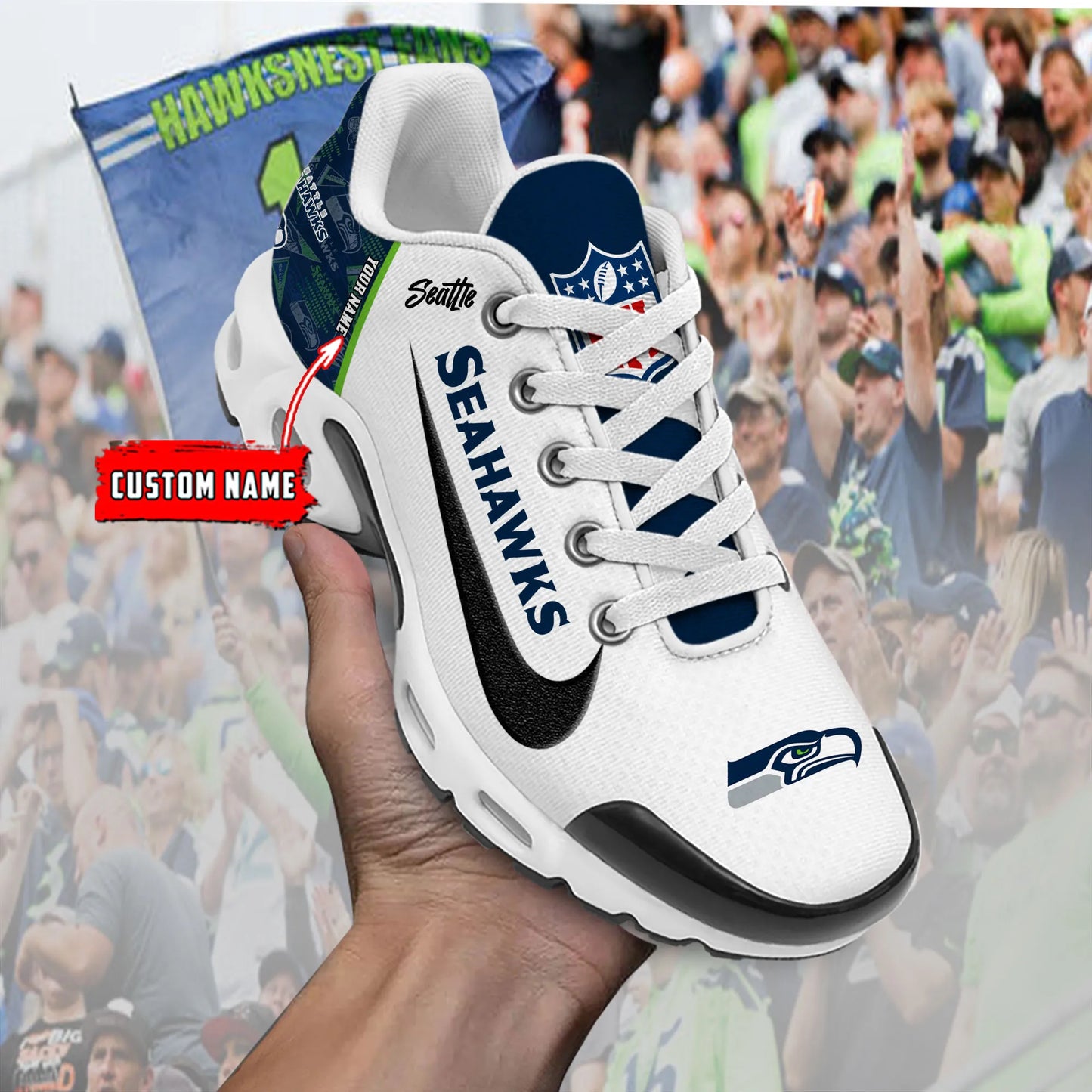 Seattle Seahawks New Personalized T-N Youth SneakersAZBTTNS000141