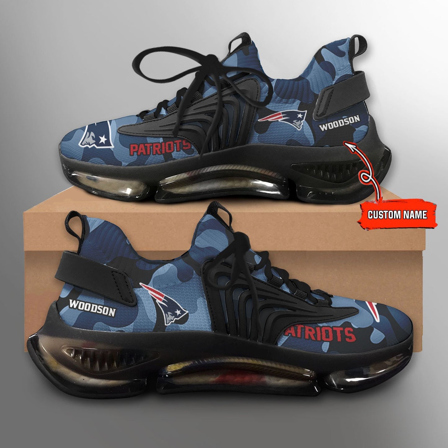 New England Patriots F68 Sport Camo Shoes S01