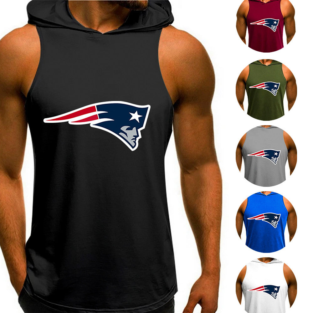 New England Patriots Man Gym-Sport Hoodie Vest BG07