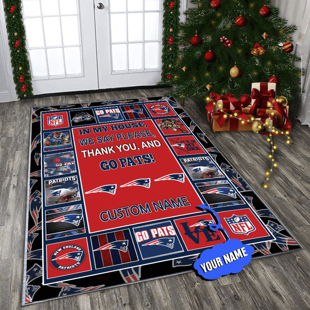 New England Patriots Personalized Premium Rectangle Rug 34