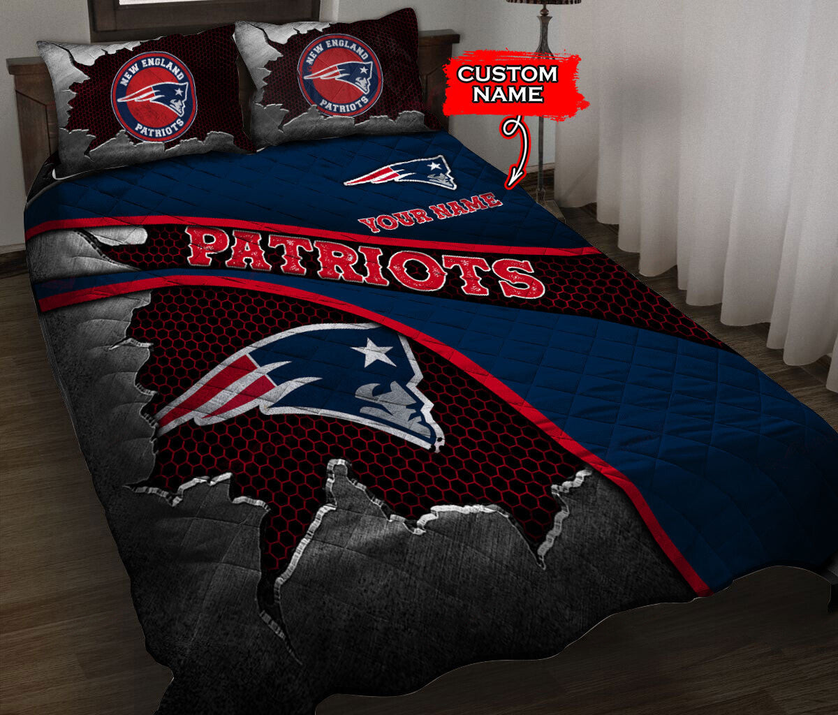 New England Patriots Personalized Quilt Set BG136