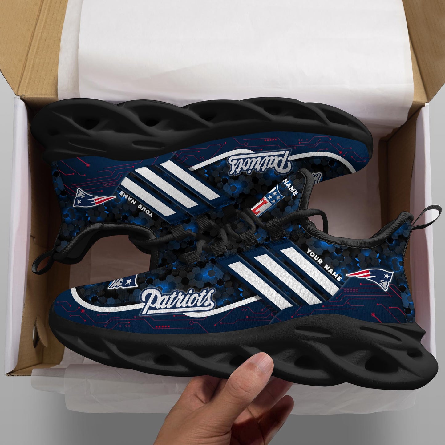 New England Patriots Personalized Yezy Running Sneakers SPD660