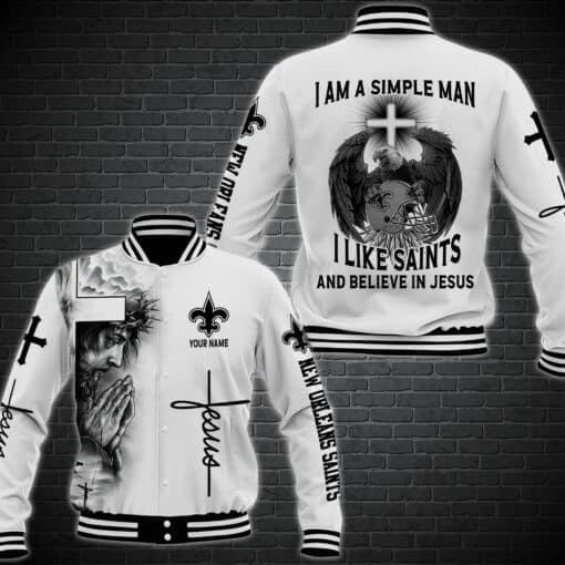 New Orleans Saints Personalized Baseball Jacket 49