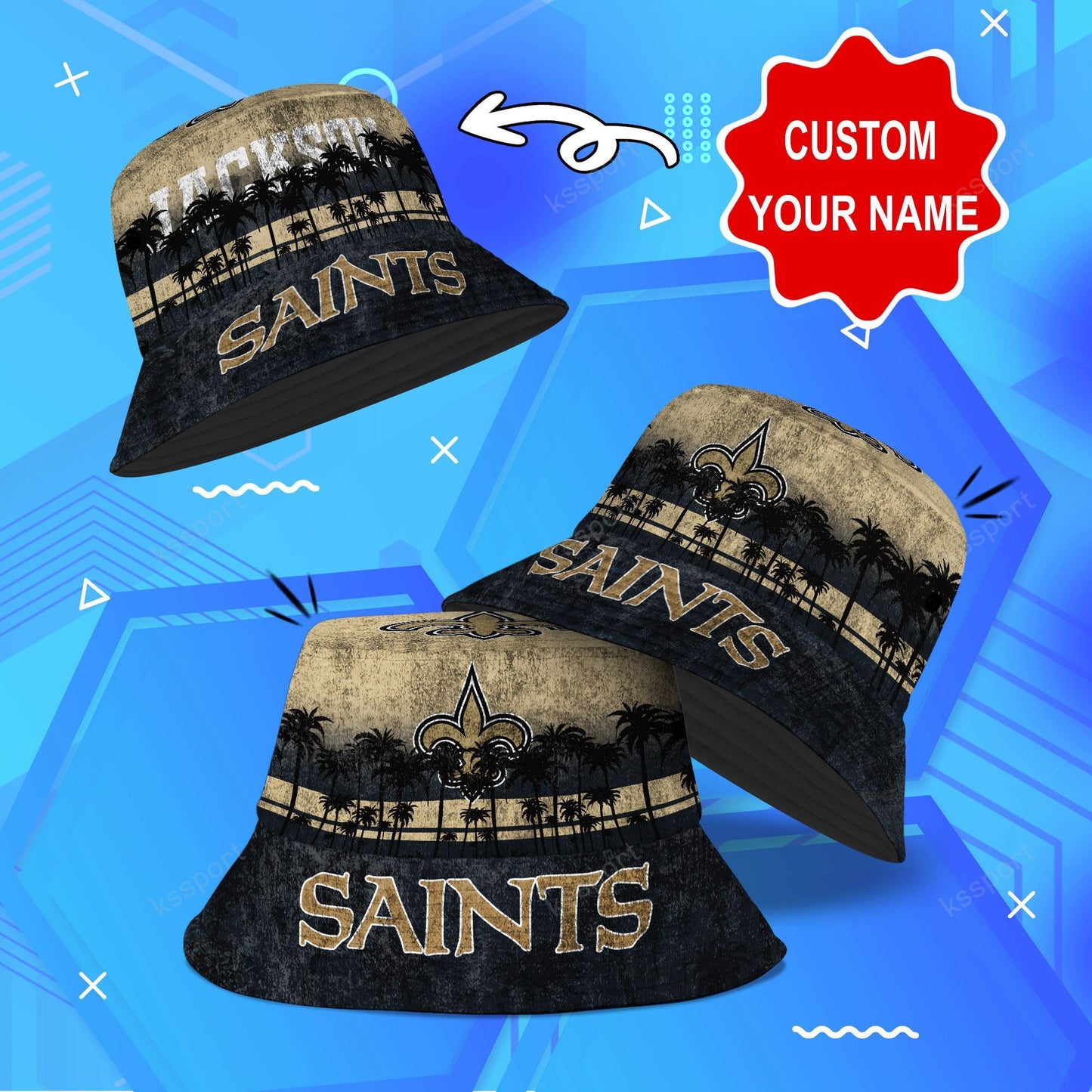 New Orleans Saints Personalized Bucket Hat BG20