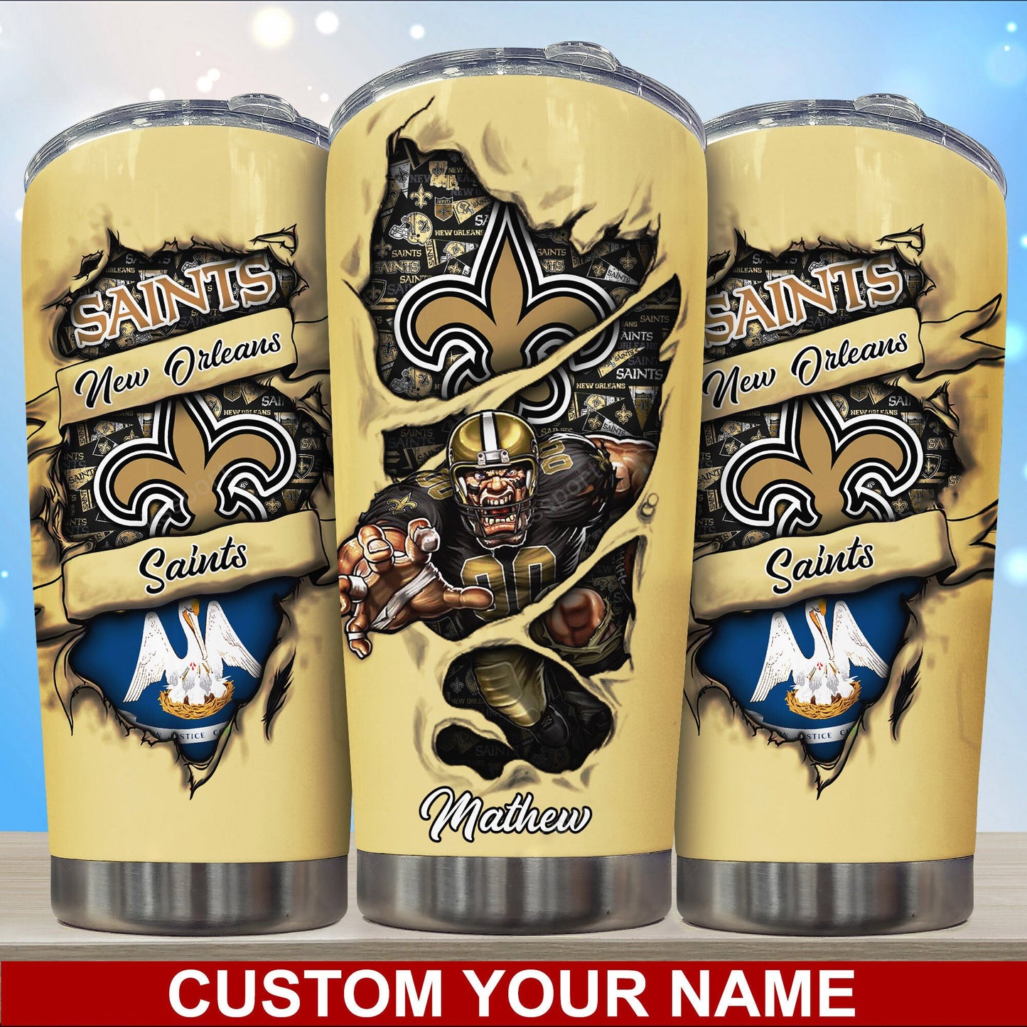 New Orleans Saints Personalized Tumbler BG242